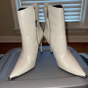 Winnie Harlow x Steve Madden White Stiletto Booties